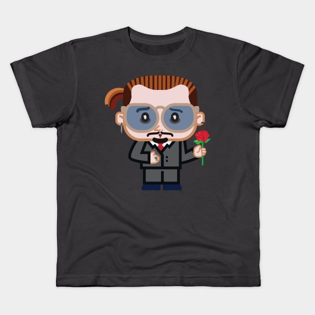 Johnny Smoldering Kids T-Shirt by supergrafik